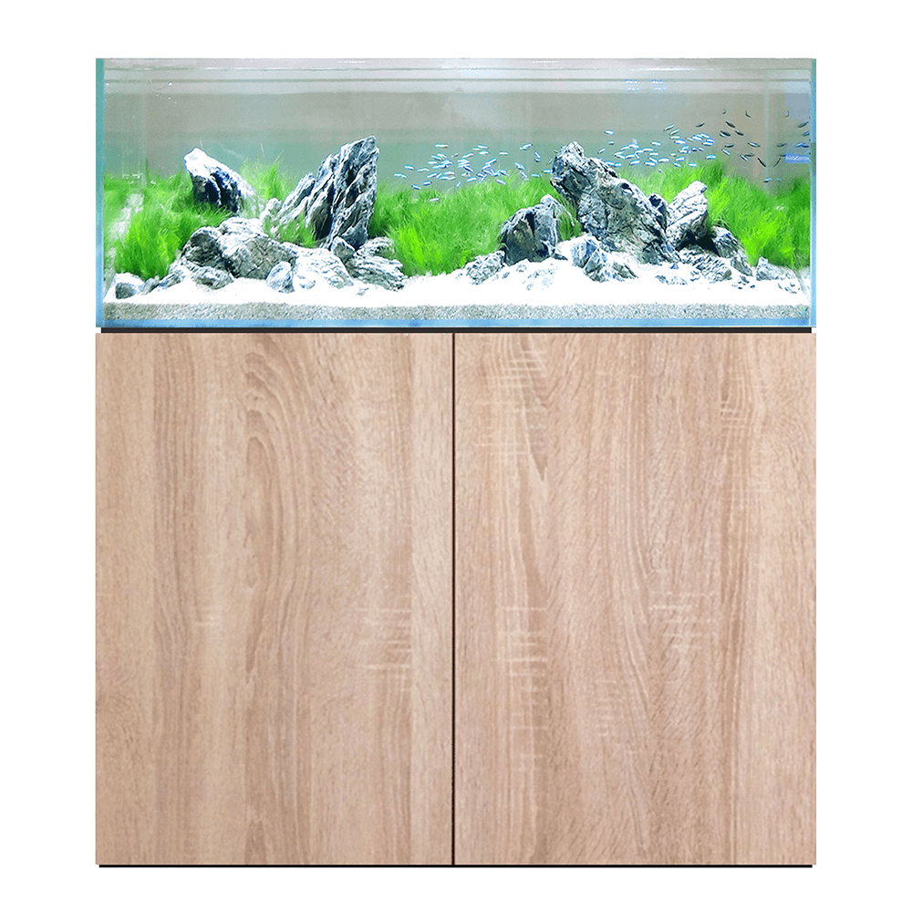 D&D Aqua-Pro Aquascaper 1200 120cm Aquarium & Platinum Oak Cabinet - 283L