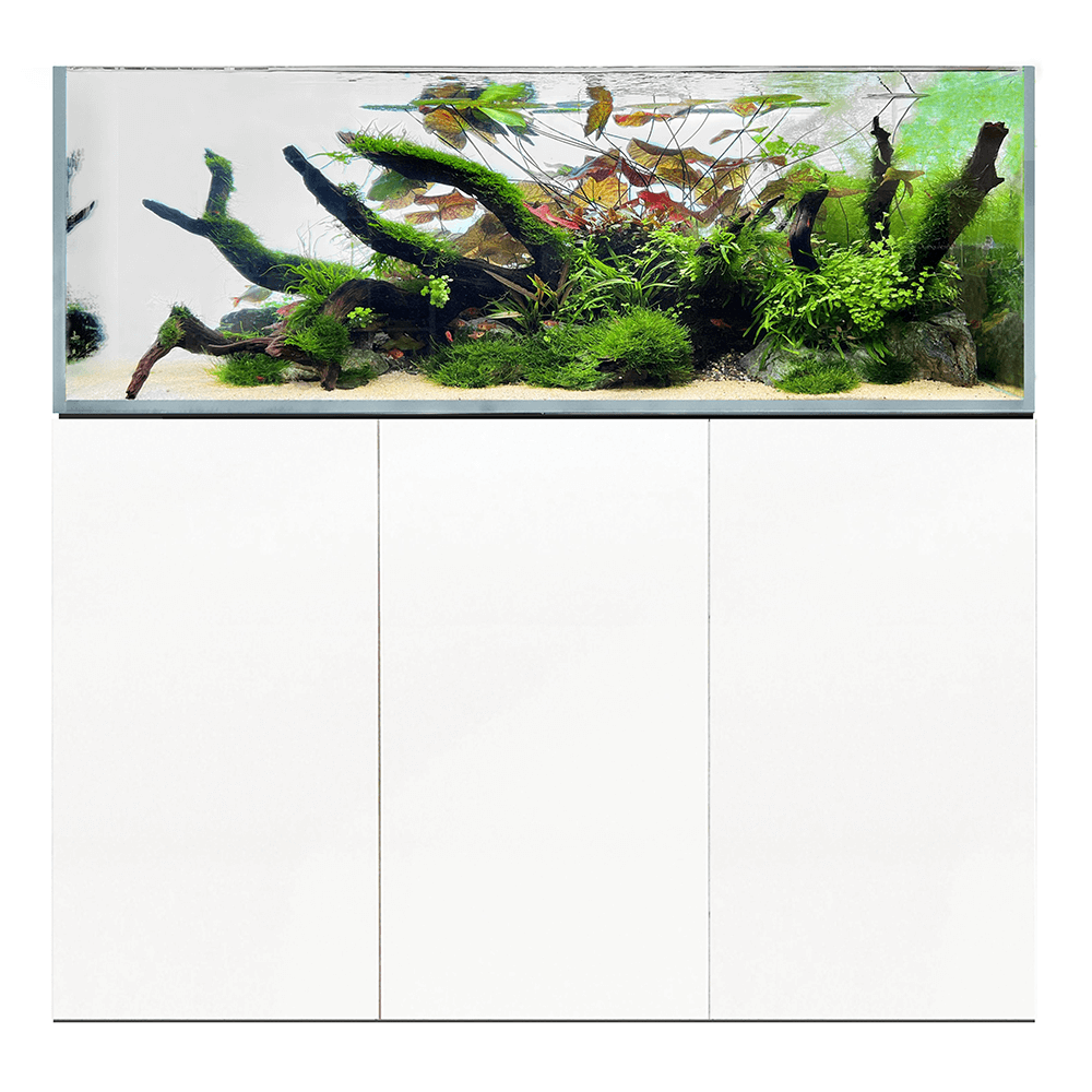 D&D Aqua-Pro Aquascaper 1500 150cm Aquarium & Ultra-Gloss White Cabinet - 440L