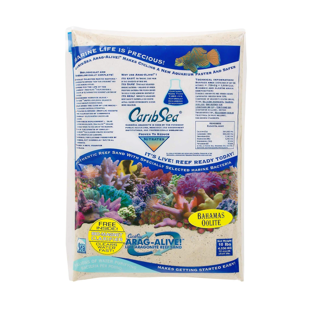 CaribSea Arag-alive Aragonite Reef Sand Bahamas Oolite