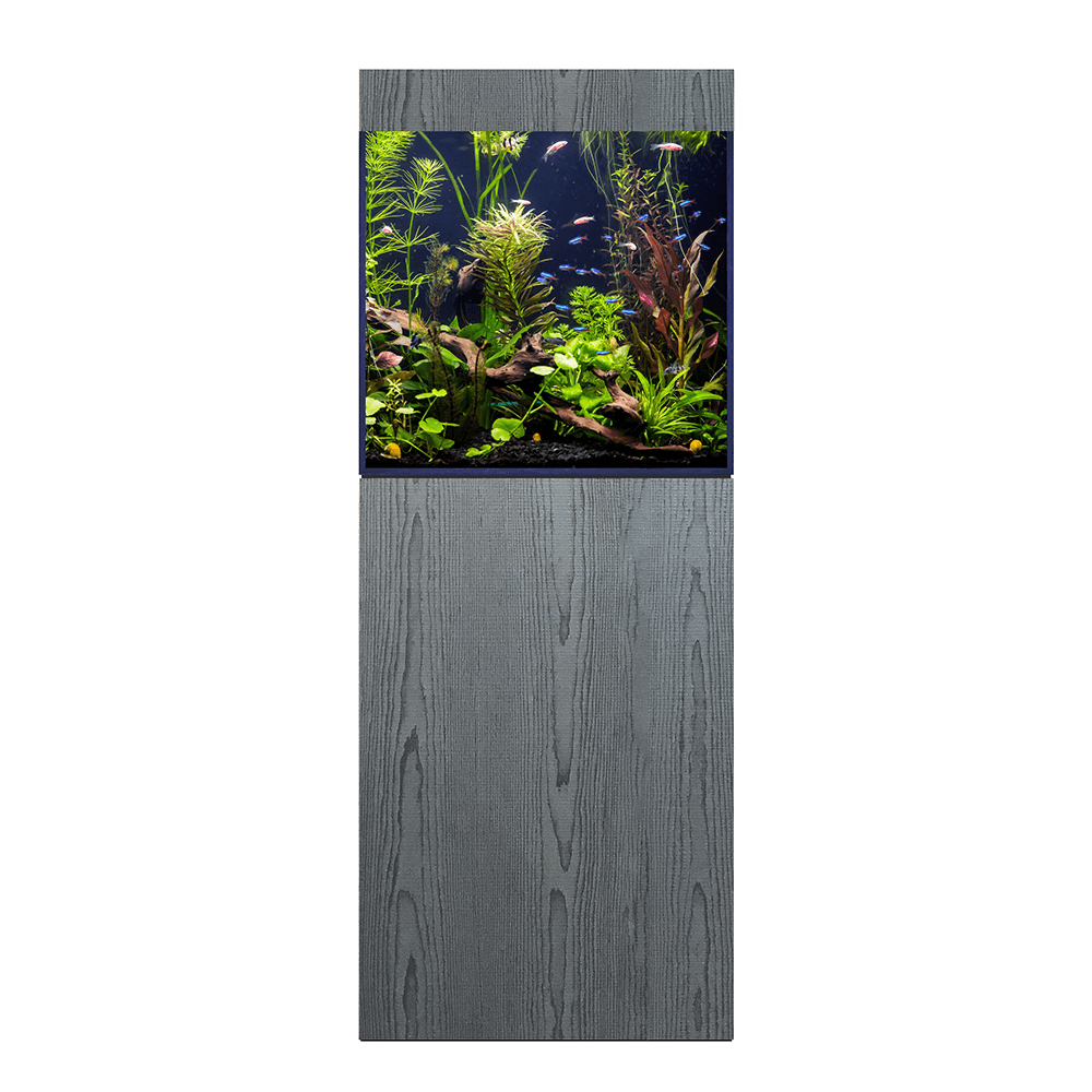 D&D Aqua-Pro Freshwater 600 60cm Cube Aquarium & Carbon Oak Cabinet -188L