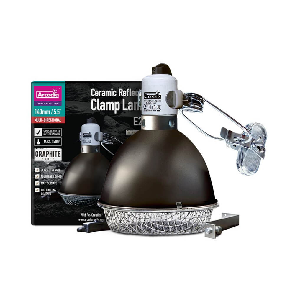 Arcadia Graphite Ceramic Reflector Clamp Lamp