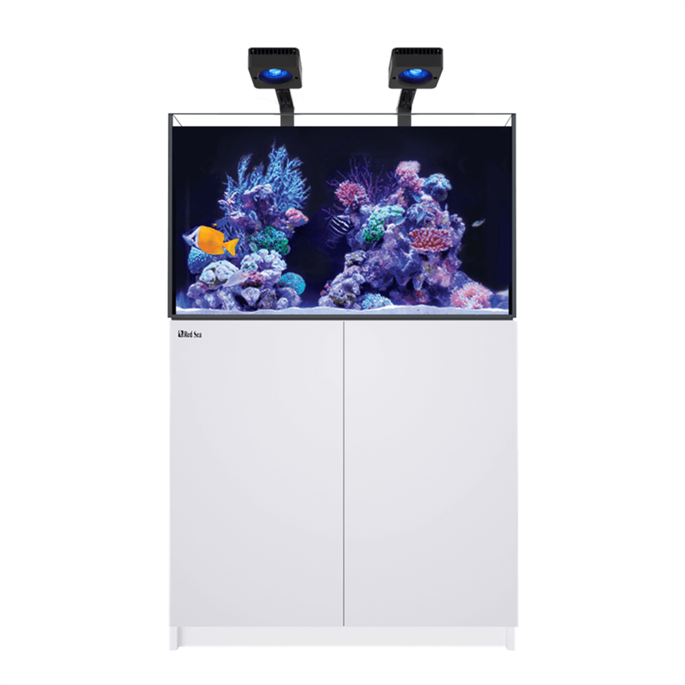 Red Sea Reefer 250 G3 Deluxe 90cm Aquarium & White Cabinet - 245L (Incl. 2 X RL115 & Arms)