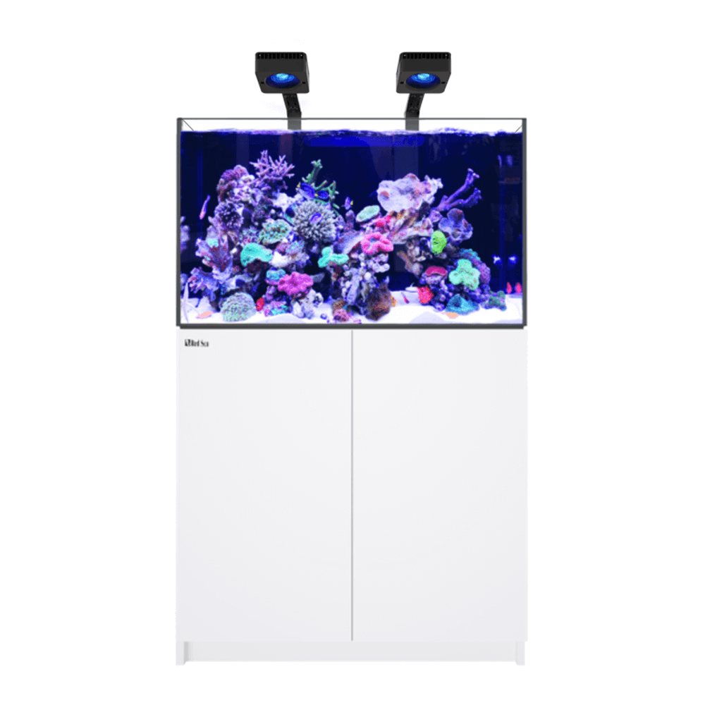 Red Sea Reefer 300 G3 Deluxe 90cm Aquarium & White Cabinet - 300L (Incl. 2 X RL115 & Arms)