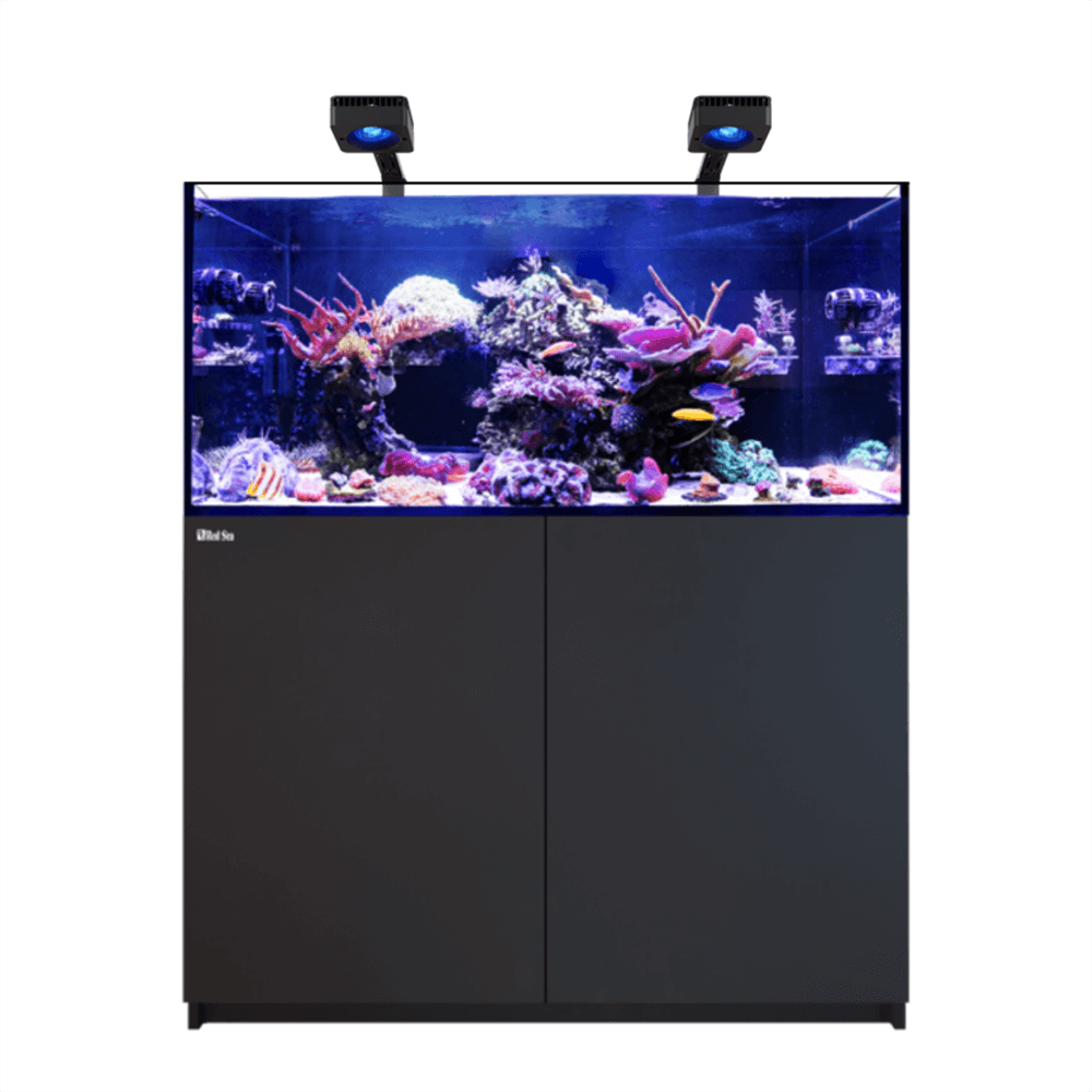 Red Sea Reefer 350 G3 Deluxe 120cm Aquarium & Black Cabinet - 342L (Incl. 2 X RL115 & Arms)