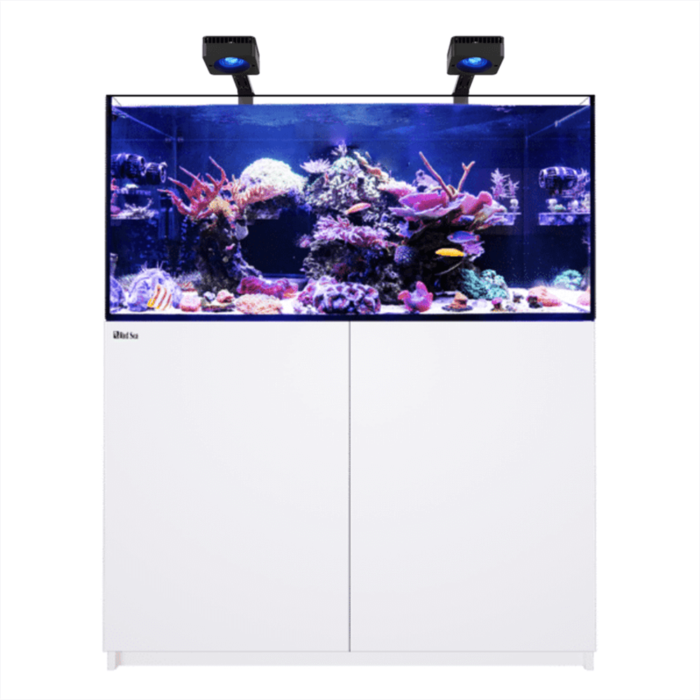Red Sea Reefer 350 G3 Deluxe 120cm Aquarium & White Cabinet - 342L (Incl. 2 X RL115 & Arms)
