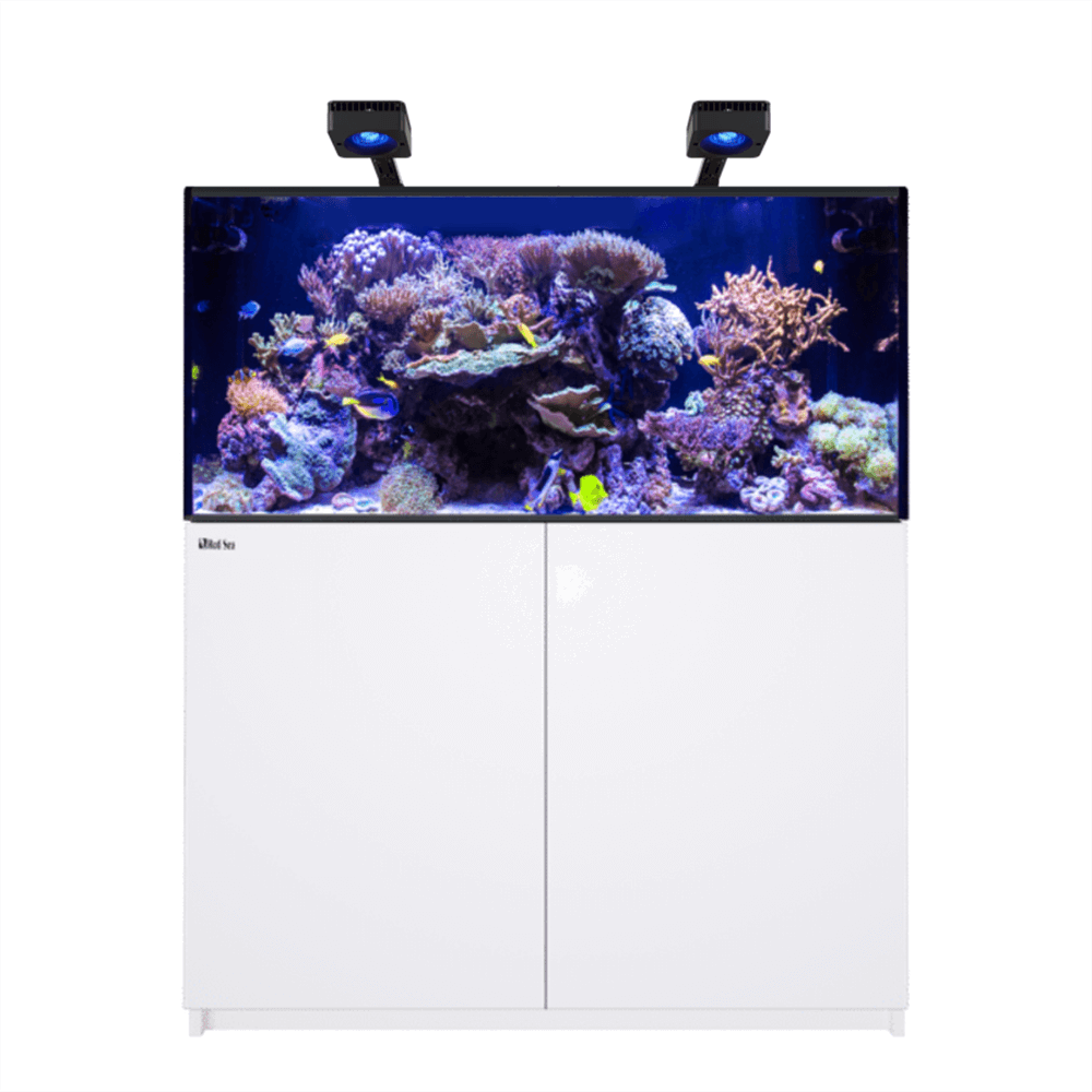 Red Sea Reefer 425 G3 Deluxe 120cm Aquarium & White Cabinet - 433L (Incl. 2 X RL170 & Arms)