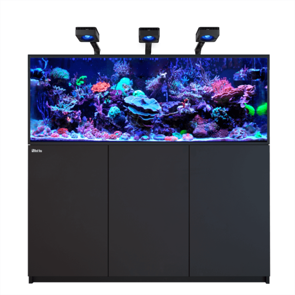 Red Sea Reefer 525 G3 Deluxe 150cm Aquarium & Black Cabinet - 540L (Incl. 3 X RL115 & Arms)
