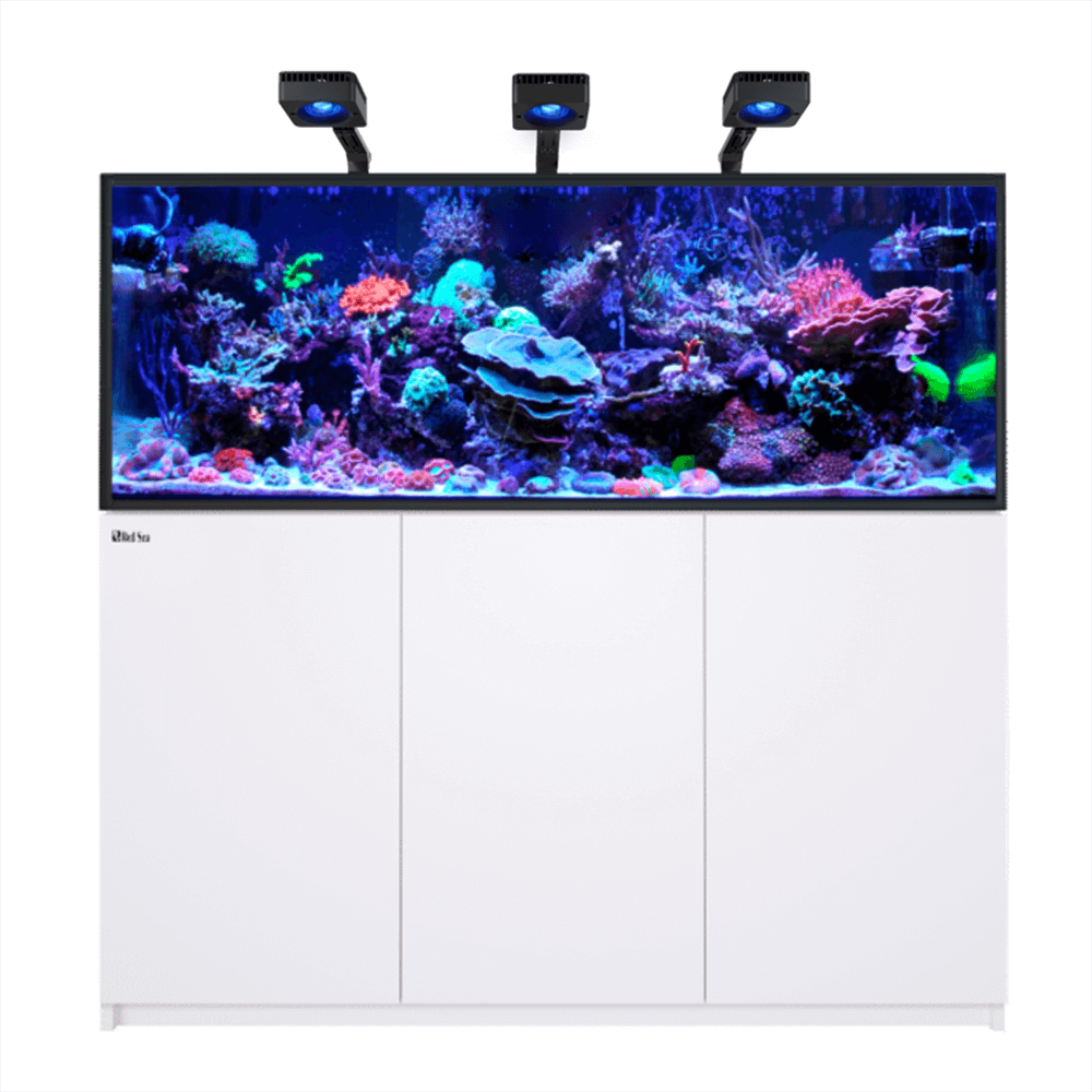 Red Sea Reefer 525 G3 Deluxe 150cm Aquarium & White Cabinet - 540L (Incl. 3 X RL115 & Arms)