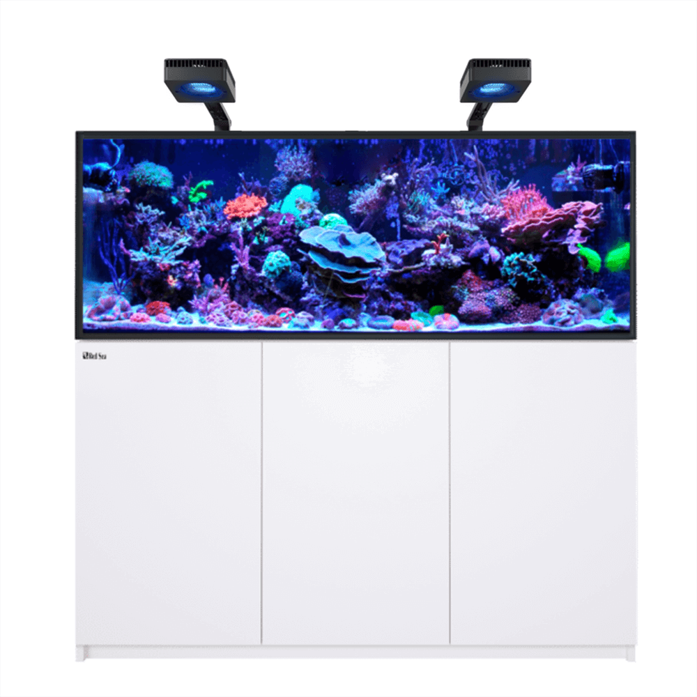 Red Sea Reefer 525 G3 Deluxe 150cm Aquarium & White Cabinet - 540L (Incl. 2 X RL170 & Arms)