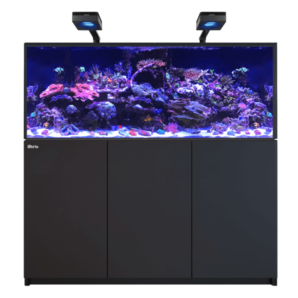 Red Sea Reefer 625 G3 Deluxe 150cm Aquarium & Black Cabinet  - 620L (Incl. 2 X RL170 & Arms)