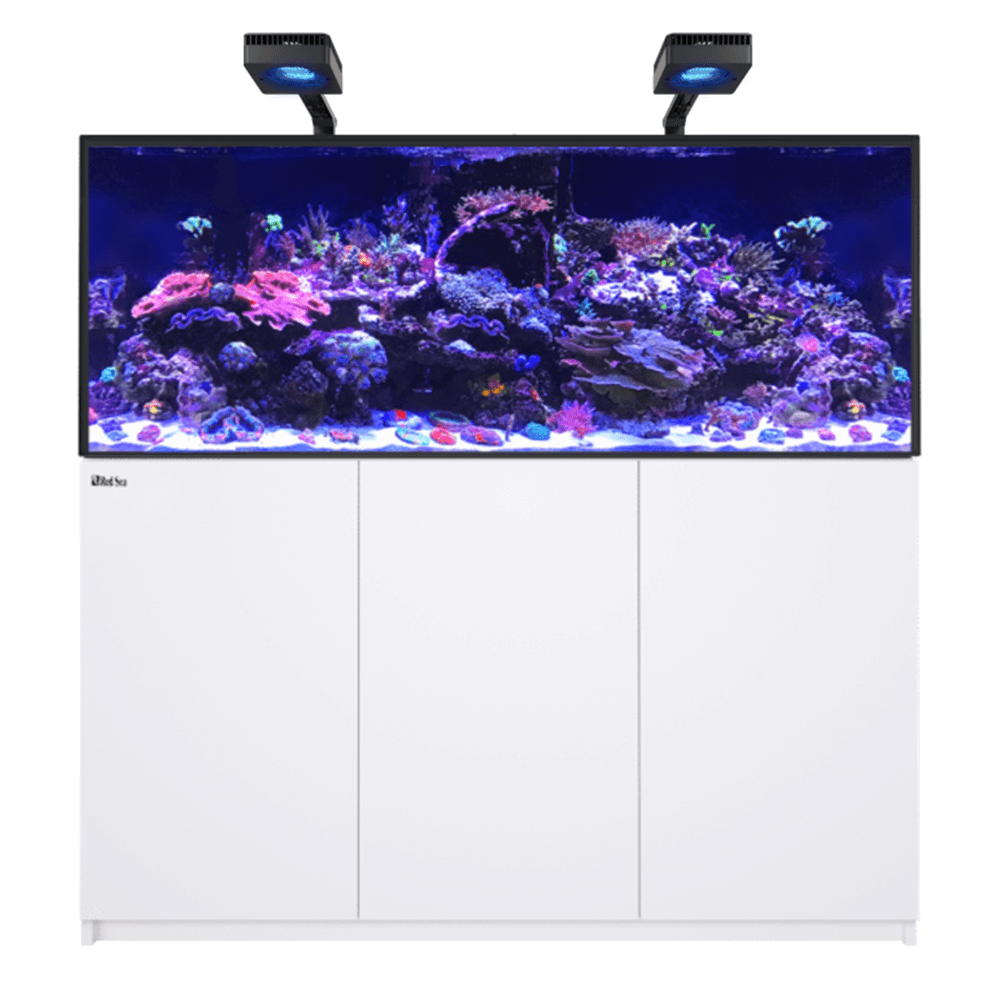 Red Sea Reefer 625 G3 Deluxe 150cm Aquarium & White Cabinet  - 620L (Incl. 2 X RL170 & Arms)