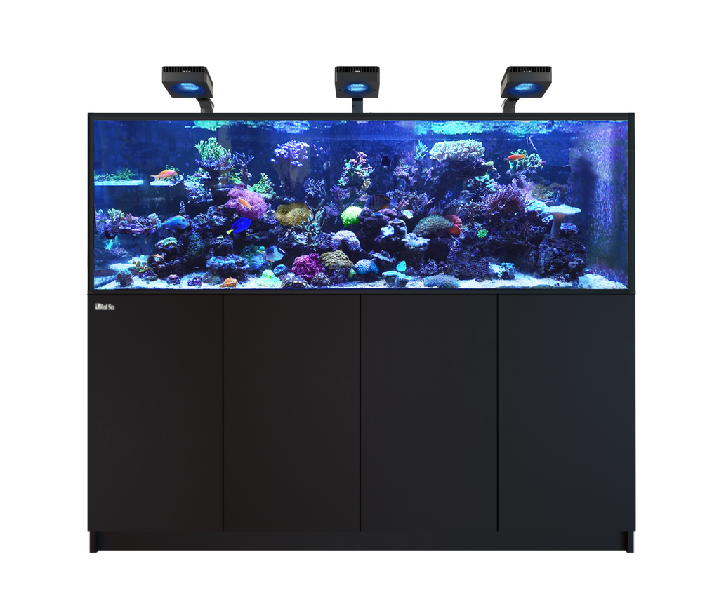Red Sea Reefer 750 G3 Deluxe 180cm Aquarium & Black Cabinet - 750L (Incl. 4 X RL115 & Arms)