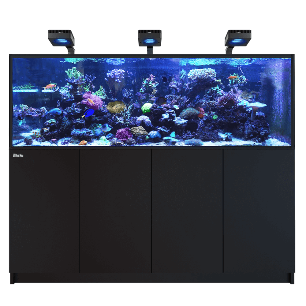 Red Sea Reefer 750 G3 Deluxe 180cm Aquarium & Black Cabinet - 750L (Incl. 3 X RL170 & Arms)