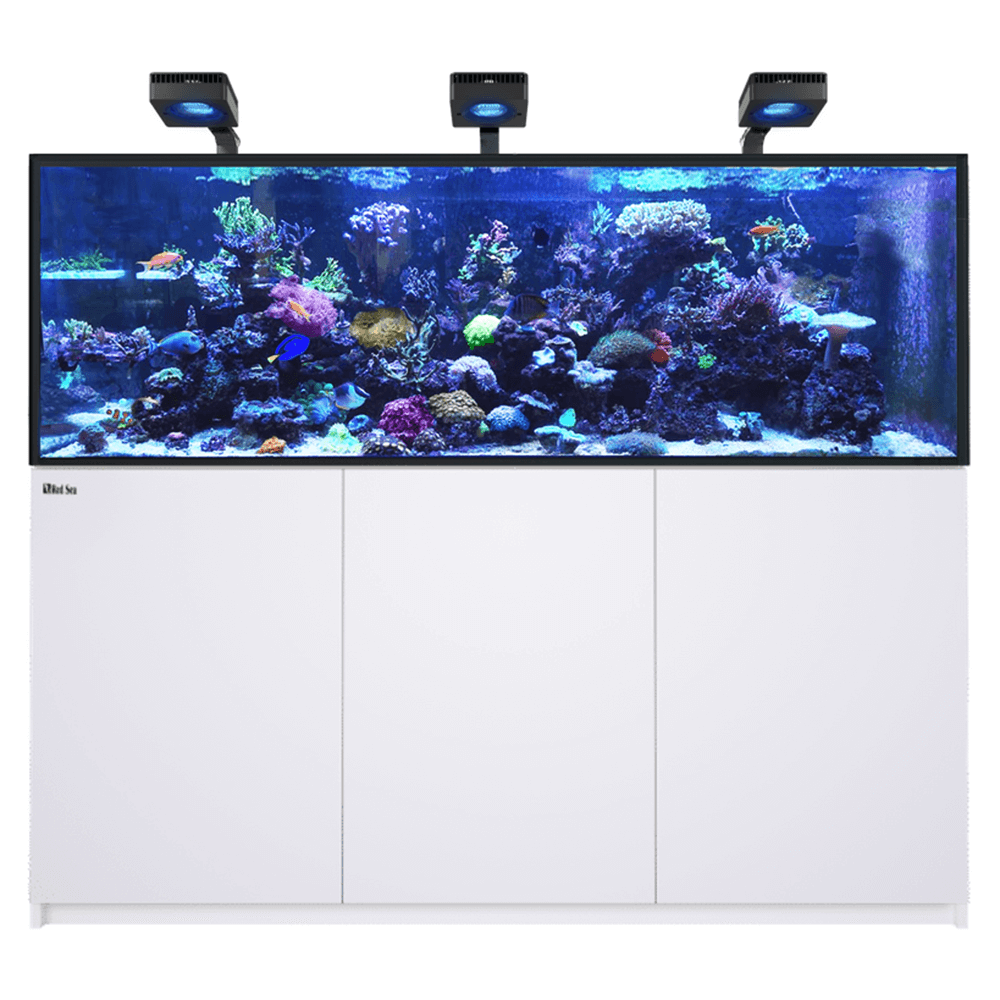 Red Sea Reefer 750 G3 Deluxe 180cm Aquarium & White Cabinet - 750L (Incl. 3 X RL170 & Arms)