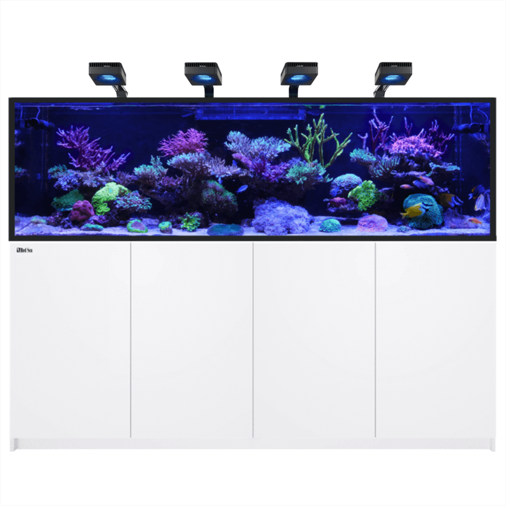 Red Sea Reefer S-1000 G3 Deluxe 210cm Aquarium & White Cabinet - 1000L (Incl. 4 X RL170 & Arms)
