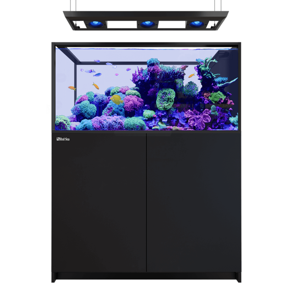 Red Sea Reefer Peninsula 500 G3 Deluxe 125cm Aquarium & Black Cabinet - 519L (Incl. 3 X RL115 & Pendant)