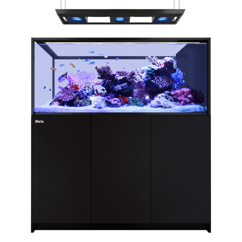 Red Sea Reefer Peninsula S 700 G3 Deluxe 150cm Aquarium & Black Cabinet - 699L (Inc. 3 X RL170 & Pendant)
