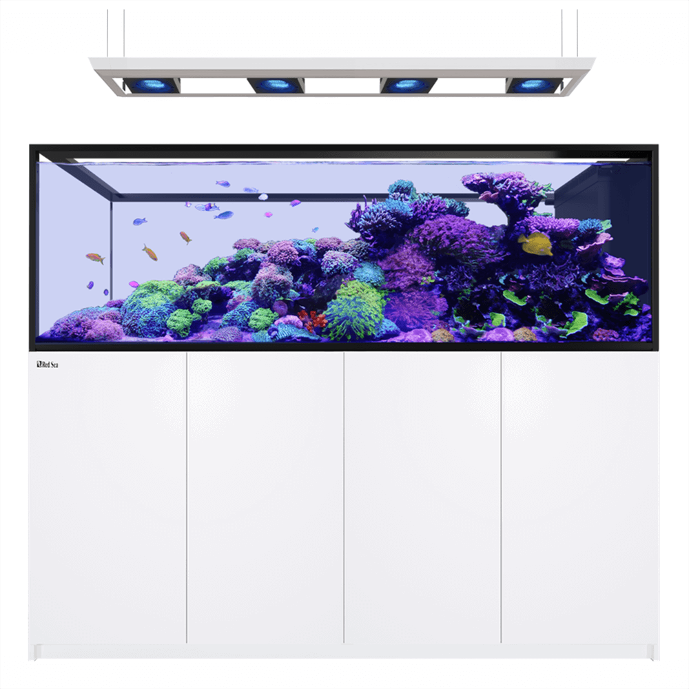 Red Sea Reefer Peninsula S 950 G3 Deluxe 200cm Aquarium & White Cabinet - 950L (Inc. 4 X RL170 & Pendant)