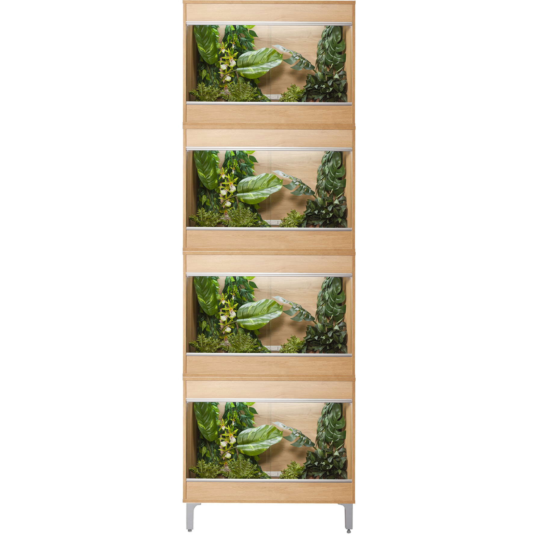 VivExotic Repti Home Small Four Tier Oak Vivarium - W:57.5cm x H:175cm