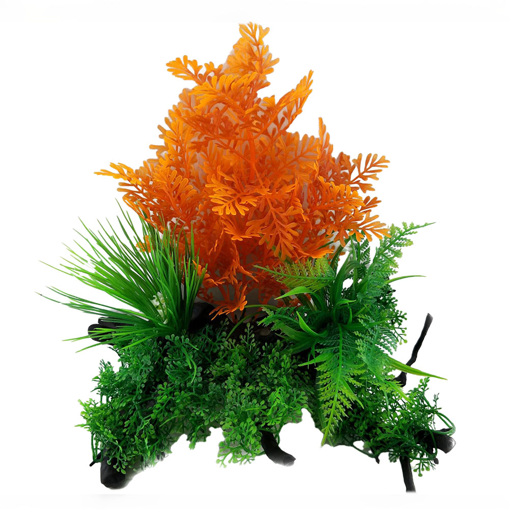 Swell Orange & Green Combination Bush Artificial Plant