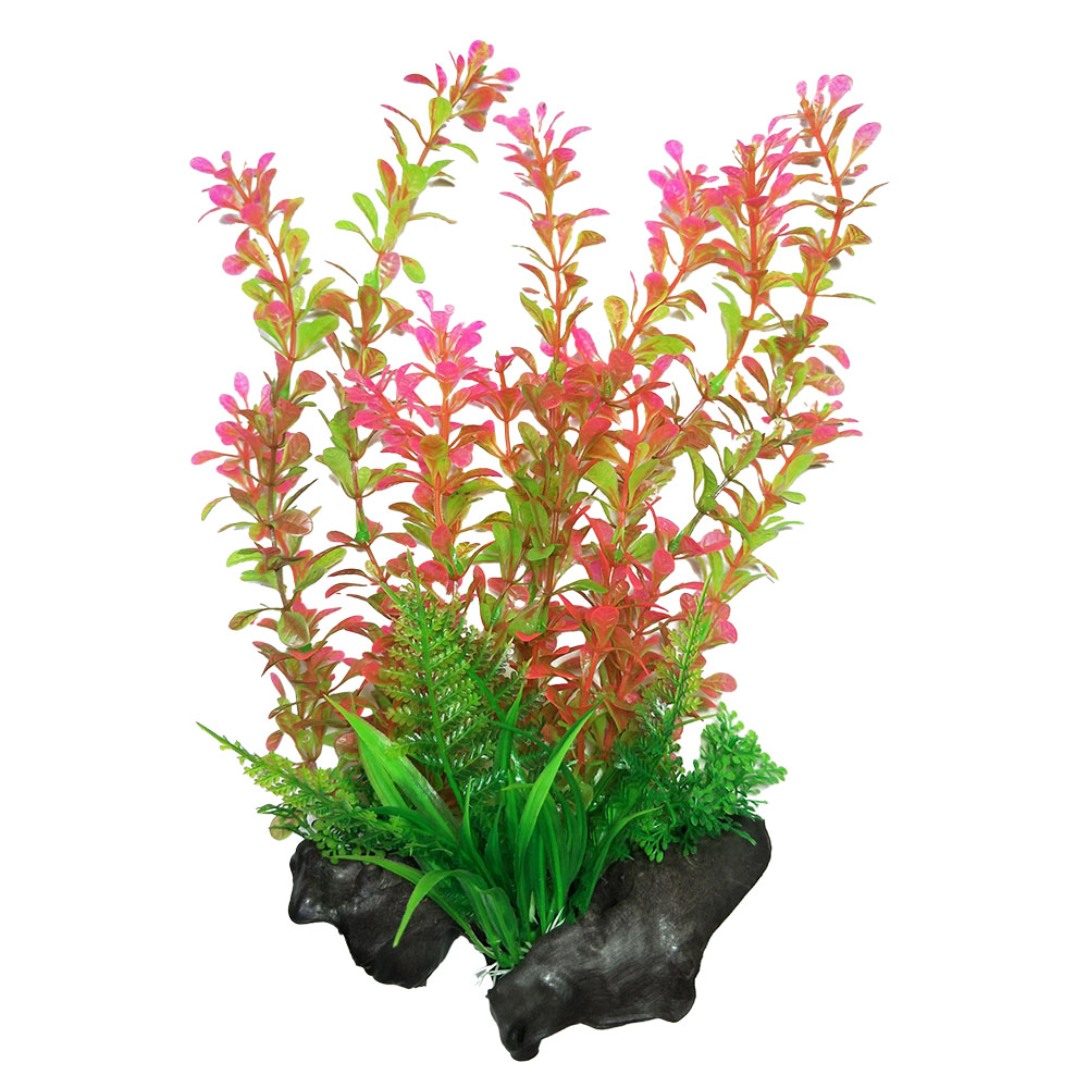 Swell Pink & Green Ludwigia Artificial Plant