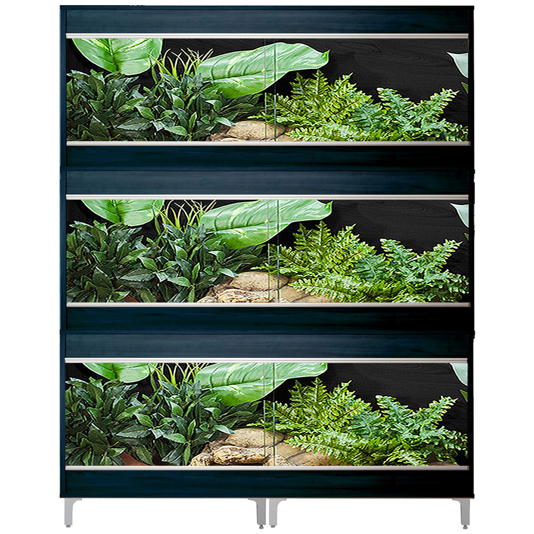 VivExotic Repti Home Large Three Tier Black Vivarium - W:115cm x H:132cm