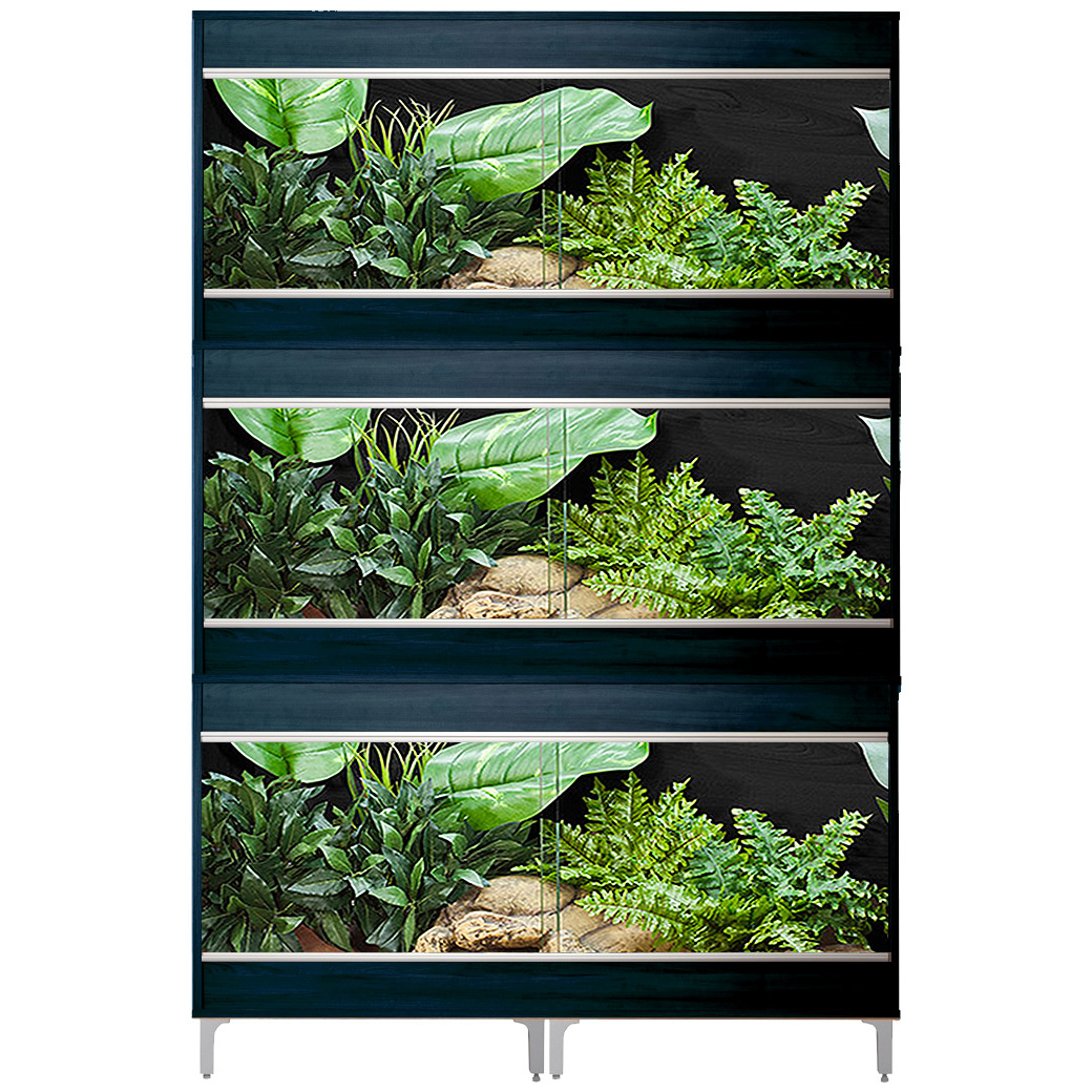 VivExotic Repti Home Medium Three Tier Black Vivarium - W:86cm x H:134cm