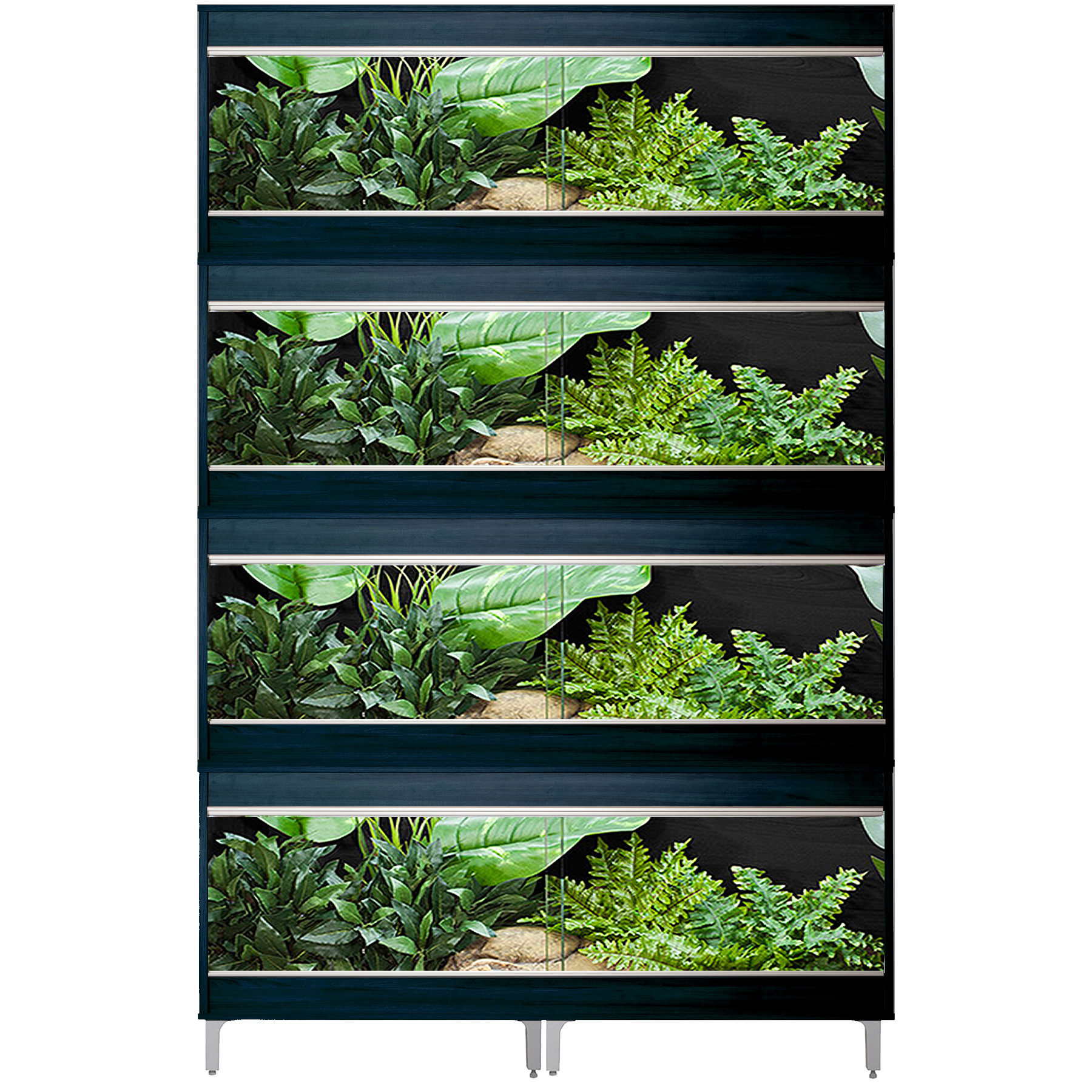 VivExotic Repti Home Large Four Tier Black Vivarium - W:115cm x H:175cm