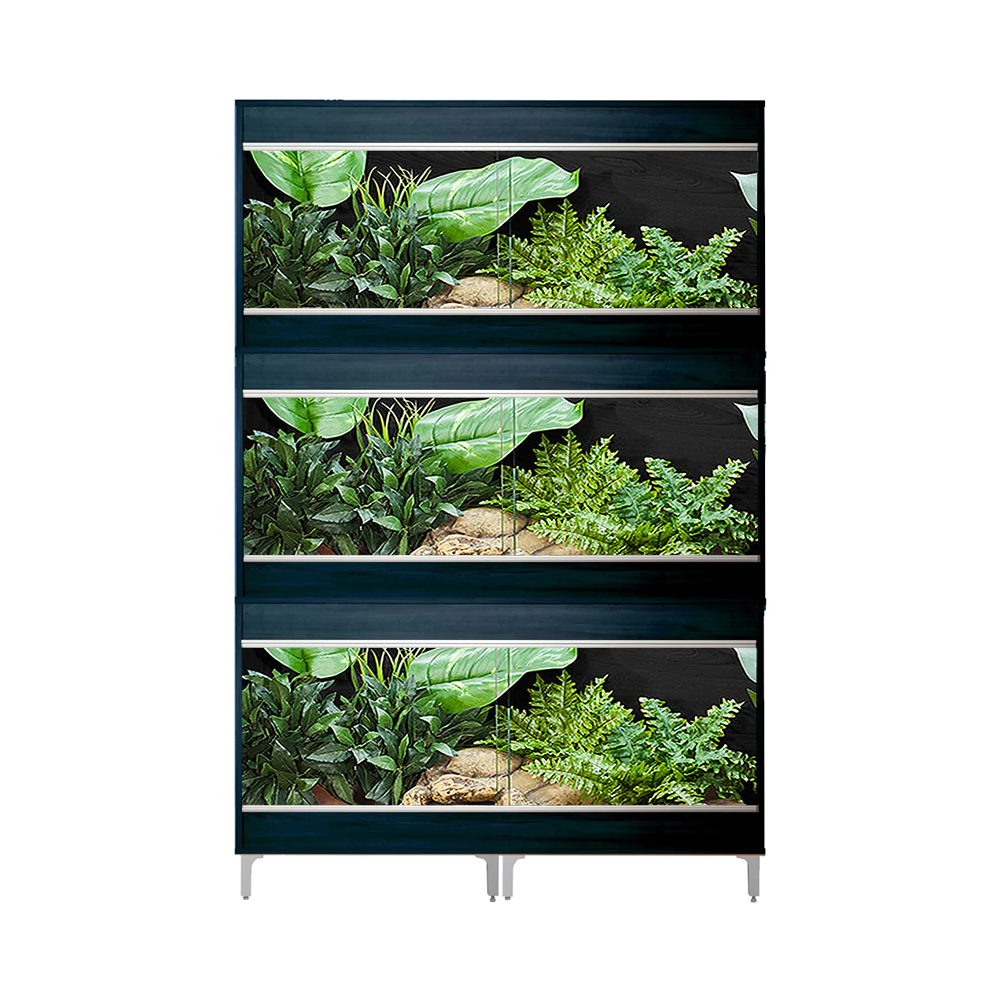 VivExotic Repti Home Maxi Large Three Tier Black Vivarium - W:115cm x H:168cm