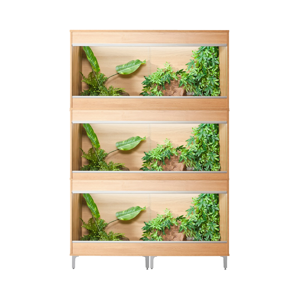 VivExotic Repti Home Maxi Large Three Tier Oak Vivarium - W:115cm x H:168cm