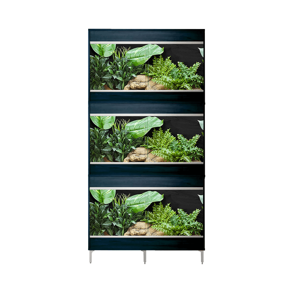 VivExotic Repti Home Maxi Medium Three Tier Black Vivarium - W:86cm x H:168cm