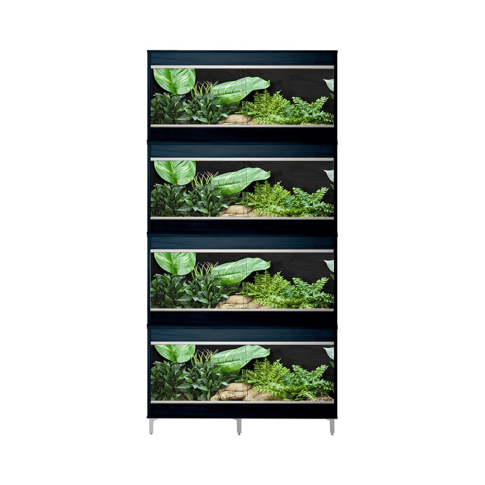 VivExotic Repti Home Maxi Medium Four Tier Black Vivarium - W:86cm x H:224cm