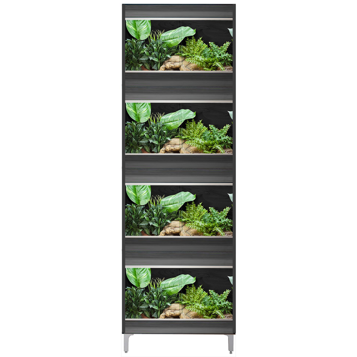 VivExotic Repti Home Small Four Tier Grey Vivarium - W:57.5cm x H:175cm