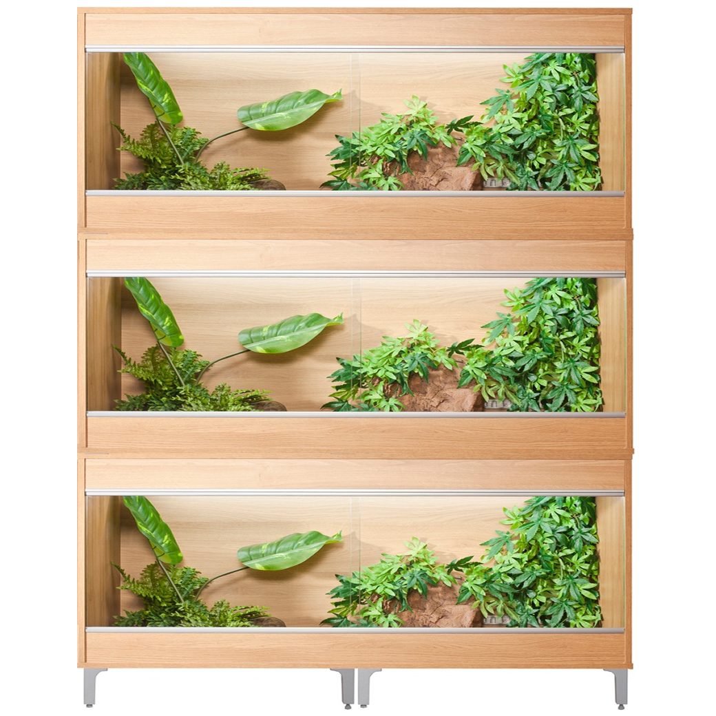 VivExotic Repti Home Large Three Tier Oak Vivarium - W:115cm x H:132cm