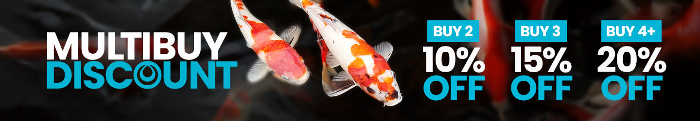 Multibuy deals: coldwater, pond and tropical fish. Livestock offer. Buy 2 get 10% OFF. Buy 3 get 15% OFF. Buy 4+ get 20% OFF.
