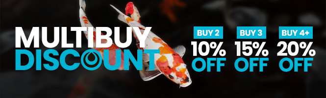 Multibuy deals: coldwater, pond and tropical fish. Livestock offer. Buy 2 get 10% OFF. Buy 3 get 15% OFF. Buy 4+ get 20% OFF.